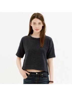 Madewell Raw Edge Crop Sweatshirt